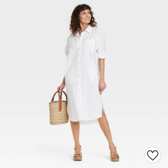 NWT Chic Long Sleeve Button-Down Shirtdress - Picture 3 of 7